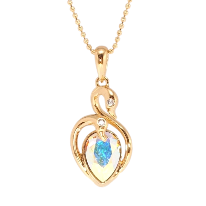 Кулон Xuping колір 18K з кр-ми Swarovski на ланцюжку Лебеді кристал АВ дл. 40-45см х 1мм фото №1