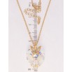 Кулон Xuping колір 18K з кр-ми Swarovski на ланцюжку Серце Shimmer з метеликом дл. 40-45см х 2мм фото №2