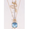 Кулон Xuping колір 18K з кр-ми Swarovski на ланцюжку Замочок із кристалом Aquamarine дл. 39-44см х 1мм фото №2