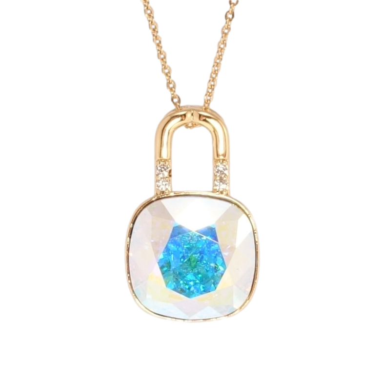 Кулон Xuping цвет 18K с кр-ми Swarovski на цепочке Замочек с кристаллом AВ дл. 39-44см х 1мм фото №1