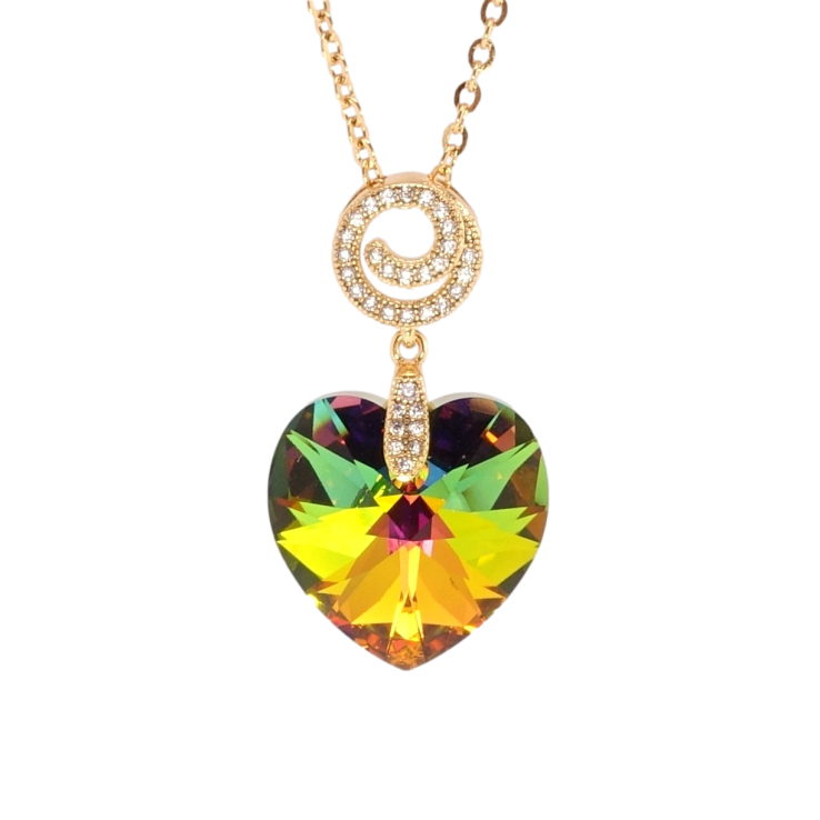 Кулон Xuping колір 18K з кр-ми Swarovski на ланцюжку Кристальне серце Vitrail Medium дл. 40-45см х 2мм фото №12