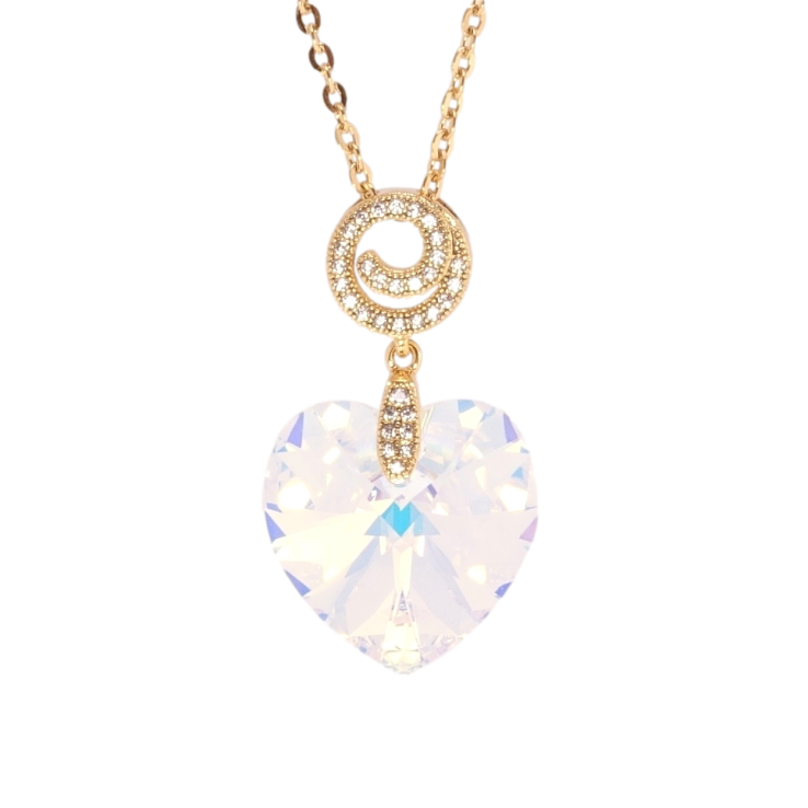 Кулон Xuping колір 18K з кр-ми Swarovski на ланцюжку Кристальне серце Shimmer дл. 40-45см х 2мм фото №15