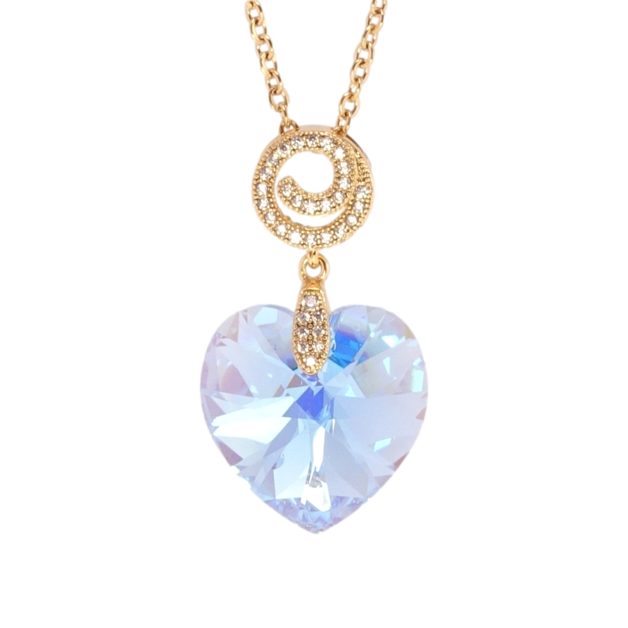 Кулон Xuping колір 18K з кр-ми Swarovski на ланцюжку Кристальне серце Ocean Delite дл. 40-45см х 2мм фото №1