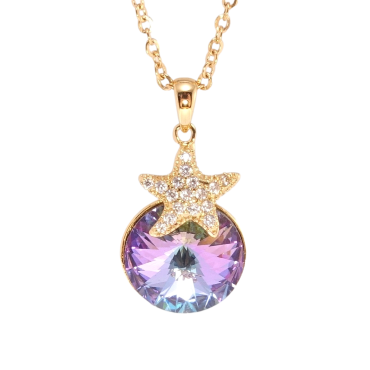 Кулон Xuping цвет 18K с кр-ми Swarovski на цепочке Кристалл Paradise Shine с звездочкой дл. 40-45см х фото №11