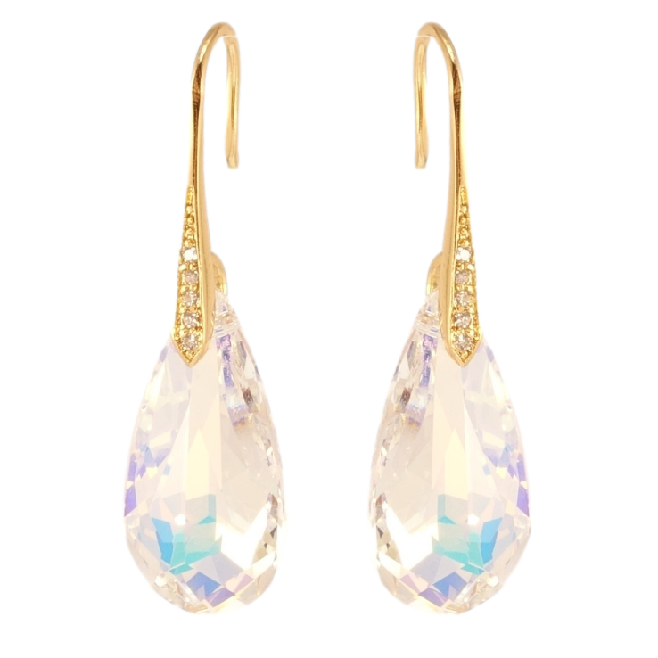 Сережки Xuping колір 18K з кристалами Swarovski французький замок Кристальні крапельки Shimmer фото №6