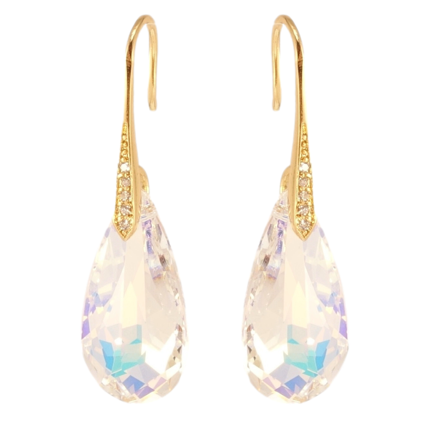 Сережки Xuping колір 18K з кристалами Swarovski французький замок Кристальні крапельки Shimmer фото №1 Сережки Xuping колір 18K з кристалами Swarovski французький замок Кристальні крапельки Shimmer фото №1