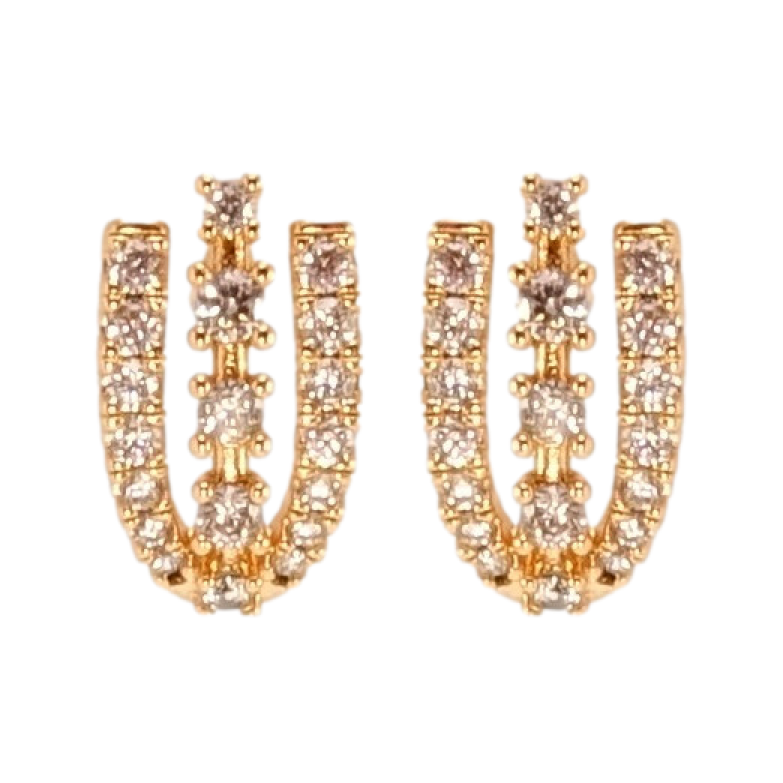 Сережки Xuping QQMM Позолота 18K пусети Декоративний орнамент з інкрустацією фото №1