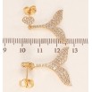 Серьги Xuping QQMM Позолота 18K пусеты Рыбий хвост инкрустация цирконием фото №2