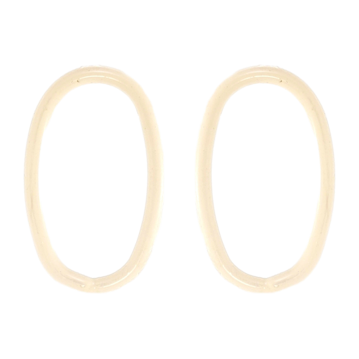 Серьги Xuping QQMM Родий пусеты Овалы с прокраской белой эмалью фото №3