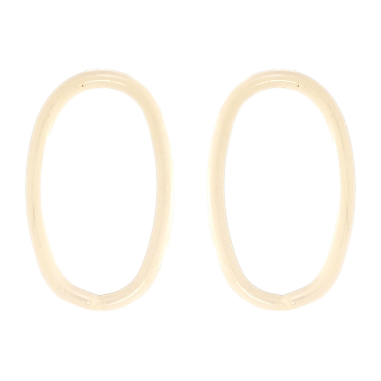 Сережки Xuping QQMM Родій пусети Овали з фарбуванням білою емаллю фото №1