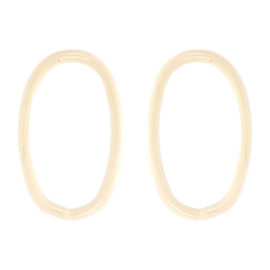 Сережки Xuping QQMM Родій пусети Овали з фарбуванням білою емаллю фото №1