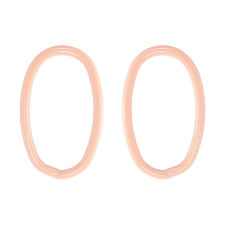 Сережки Xuping QQMM Родій пусети Овали з профарбуванням рожевою емаллю фото №3