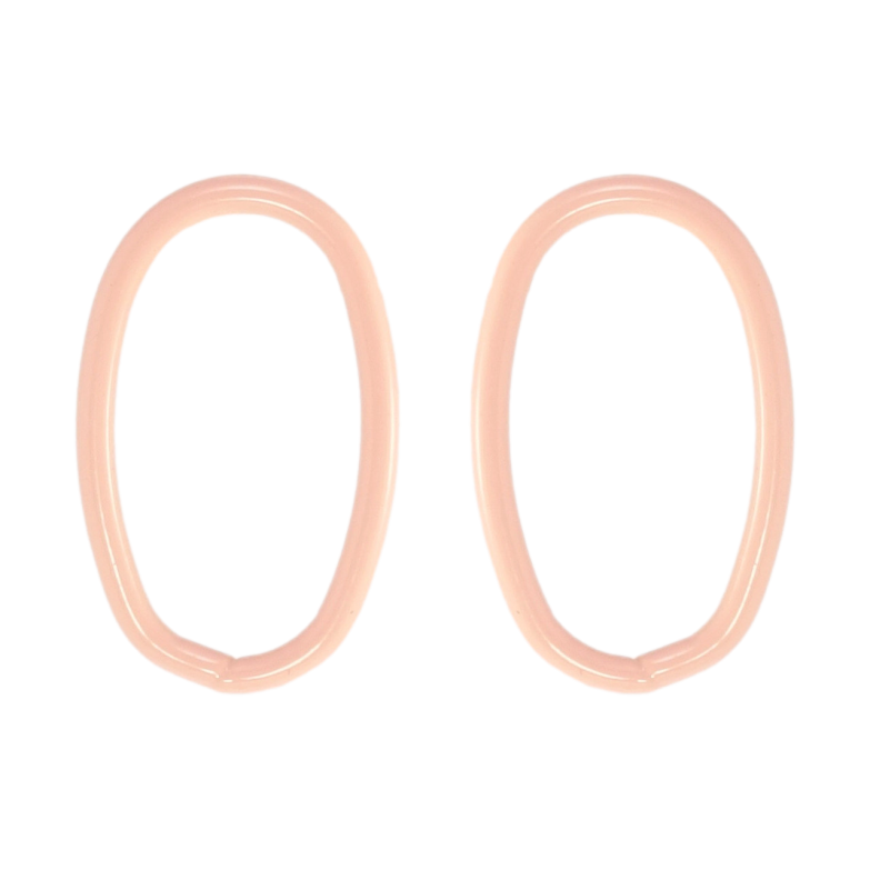 Сережки Xuping QQMM Родій пусети Овали з профарбуванням рожевою емаллю фото №1