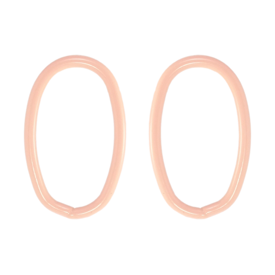 Сережки Xuping QQMM Родій пусети Овали з профарбуванням рожевою емаллю фото №1