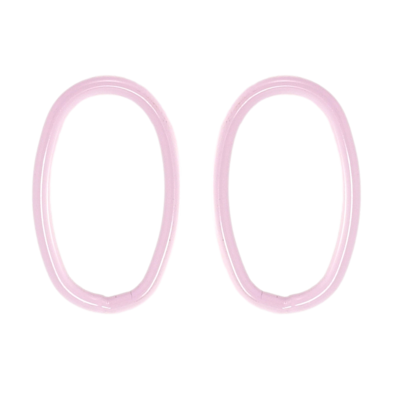 Серьги Xuping QQMM Родий пусеты Овалы с прокраской сиреневой эмалью фото №1