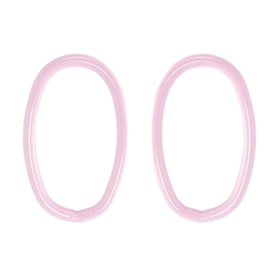 Серьги Xuping QQMM Родий пусеты Овалы с прокраской сиреневой эмалью фото №1