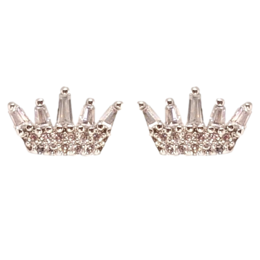 Серьги Xuping QQMM Родий пусеты Корона с цирконием фото №1