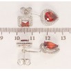 Сережки Xuping QQMM Родій пусети-джекети Червоні кристали в обрамленні цирконію фото №2