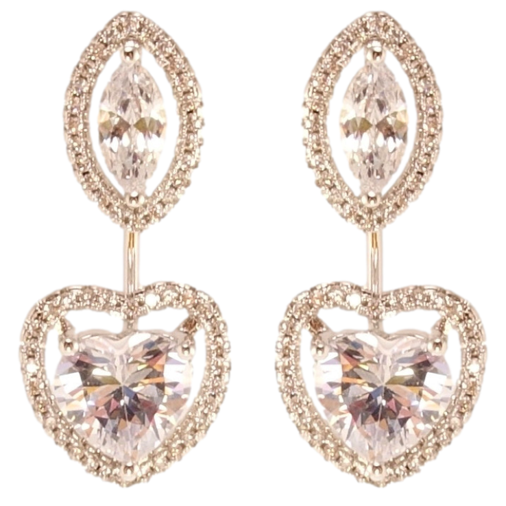 Сережки Xuping QQMM Родій пусети-джекети Романтизм фото №13