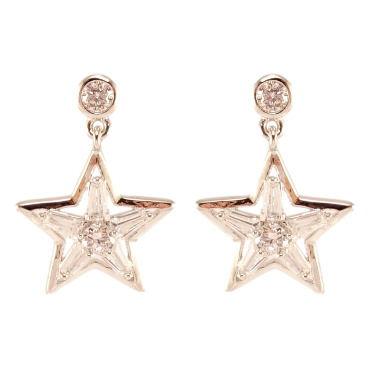 Серьги Xuping QQMM Родий пусеты Кристальные звезды фото №8