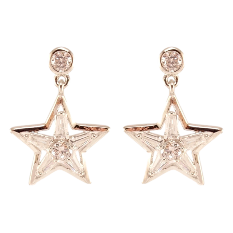 Сережки Xuping QQMM Родій пусети Кристальні зірки фото №1