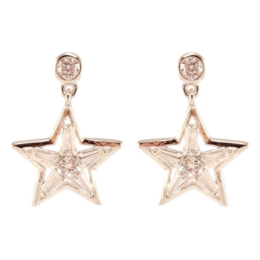 Серьги Xuping QQMM Родий пусеты Кристальные звезды фото №1