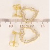 Серьги Xuping QQMM Позолота 14K пусеты Кристальные сердечки фото №2