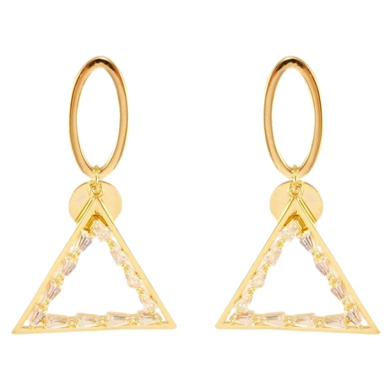 Сережки Xuping QQMM Позолота 14K пусети Геометричні підвіски з цирконієм фото №14