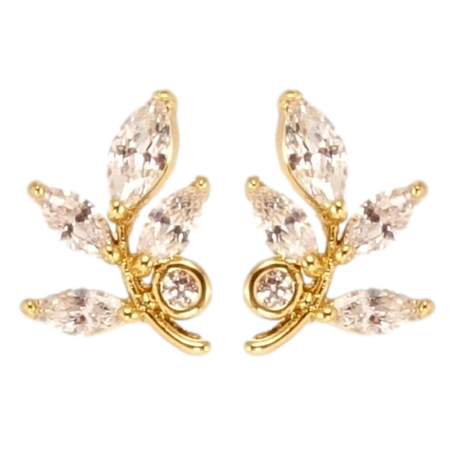 Сережки Xuping QQMM Позолота 14K пусети Кристальні гілочки фото №1