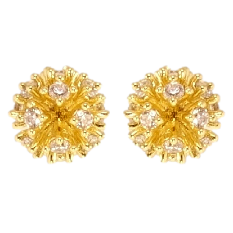 Сережки Xuping QQMM Позолота 14K пусети Кульбаби зі вставками цирконію ø 7мм фото №3