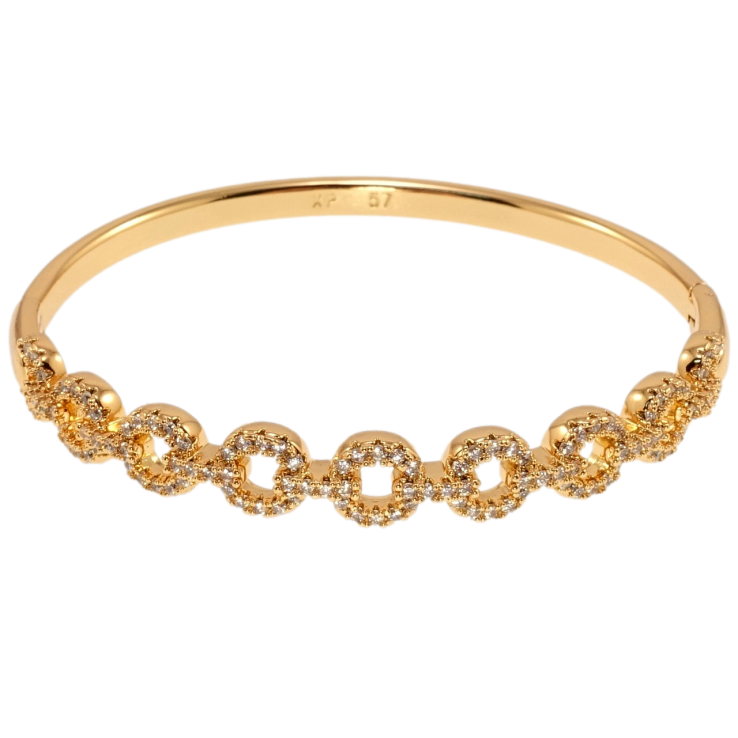 Браслет Xuping Позолота 18K Колечки с цирконием ø 5,7см фото №25