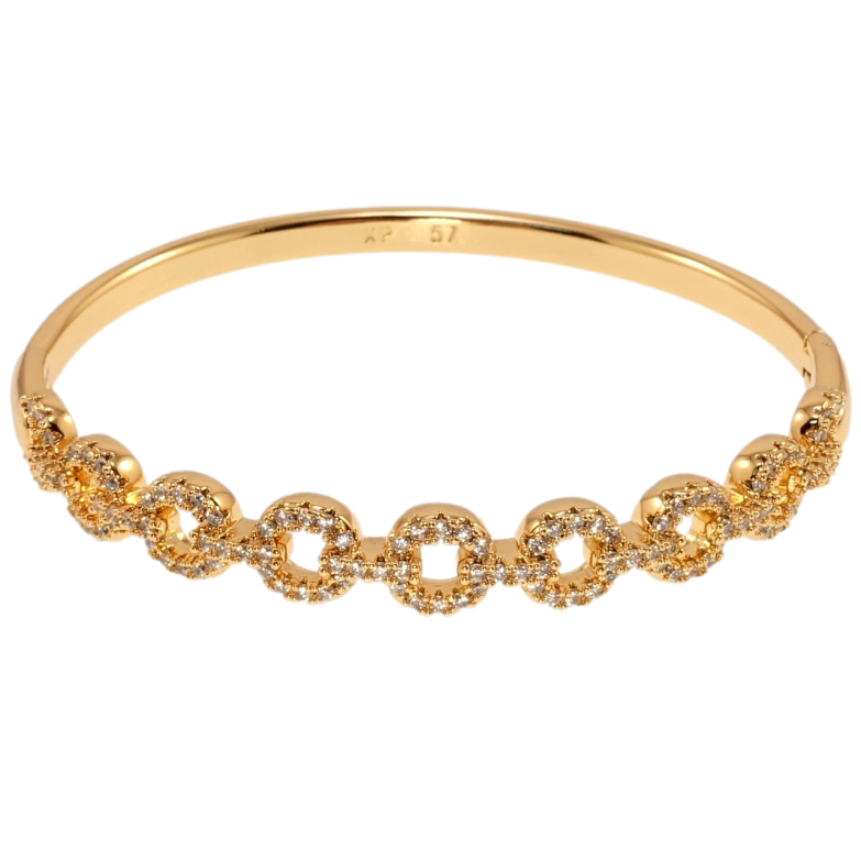 Браслет Xuping Позолота 18K Колечки с цирконием ø 5,7см фото №1
