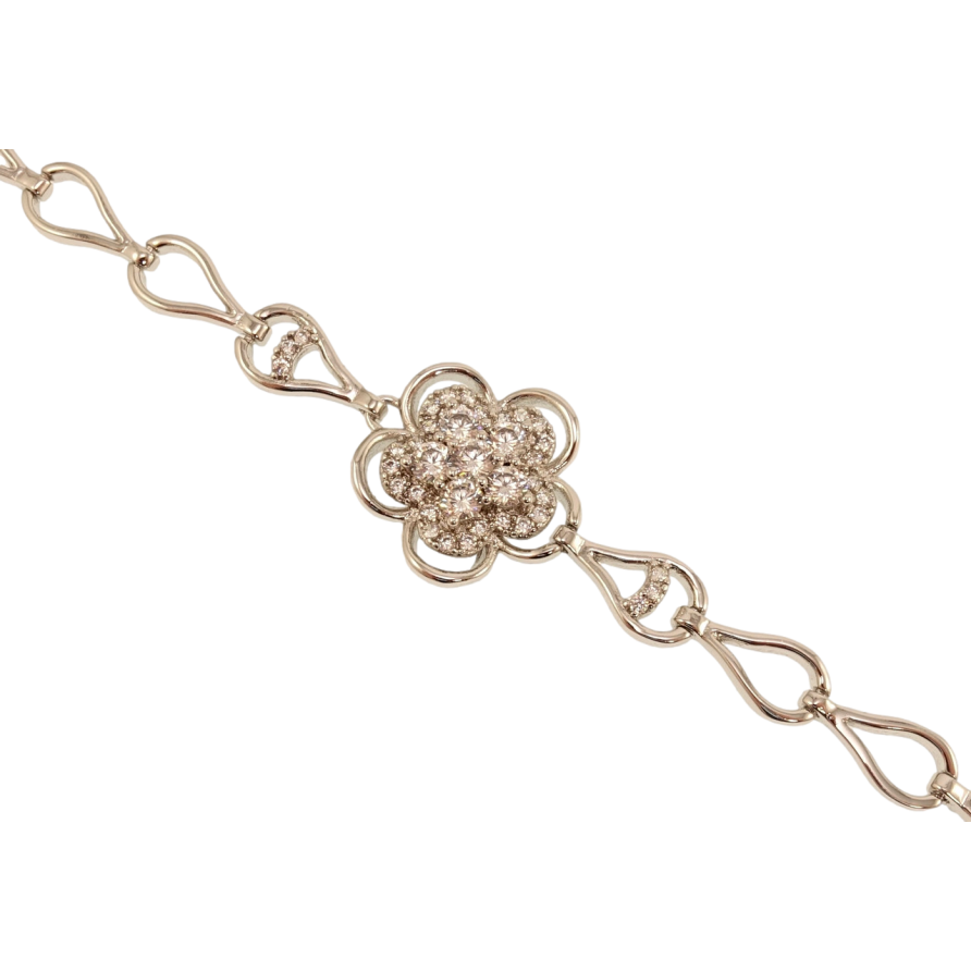 Браслет Xuping Родій Ланки крапельки вставка квіточка довжина з дод. замком 16.5,18.5см х 6мм фото №1