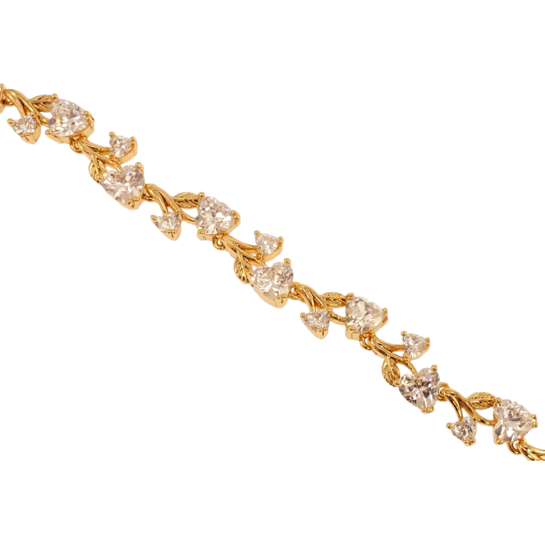 Браслет Xuping Позолота 18K Рослинний орнамент із кристалами довжина з дод. замком 16,18см х 8мм фото №10