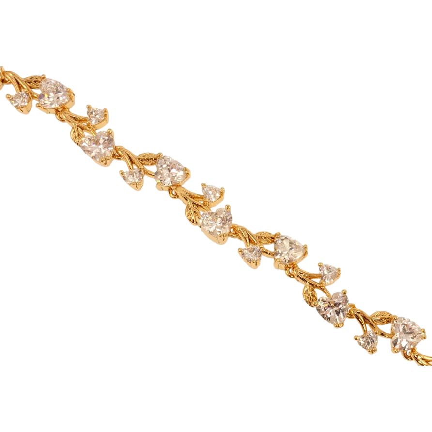 Браслет Xuping Позолота 18K Растительный орнамент с кристаллами длина с доп.замком 16,18см х 8мм фото №1