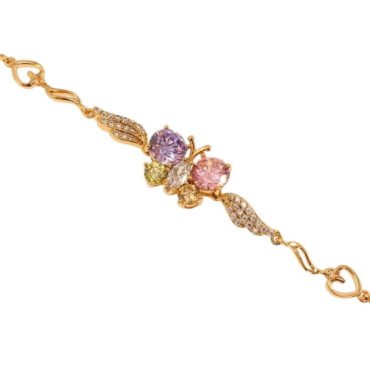 Браслет Xuping Позолота 18K Бабочка из разноцветных кристаллов длина с доп.замком 17,19см х 4-11мм фото №9