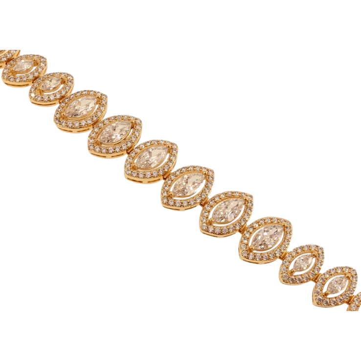 Браслет Xuping Позолота 18K Маркіза довжина з дод. замком 17.5,19.5см х 10-12мм фото №6