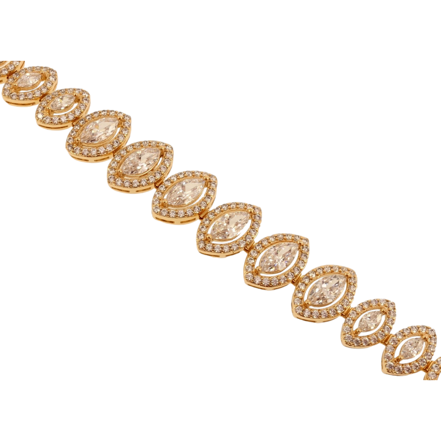 Браслет Xuping Позолота 18K Маркіза довжина з дод. замком 17.5,19.5см х 10-12мм фото №1