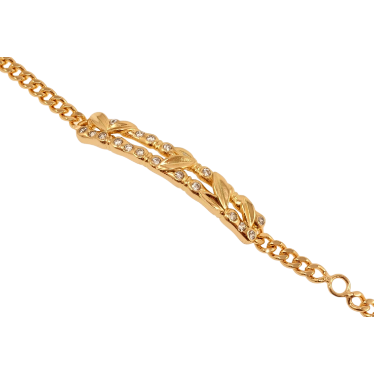 Браслет Xuping Позолота 18K Панцирное плетение с живописной вставкой длина с доп.цеп. 16,5-22,5см х 4мм фото №19