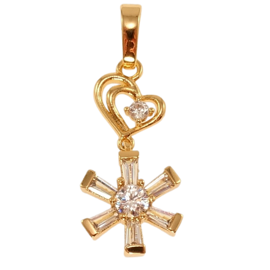 Кулон Xuping Позолота 18K Сердечко с кристальной звездочкой фото №1