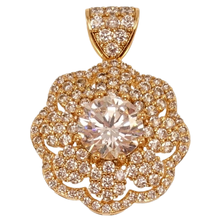 Кулон Xuping Позолота 18K Розкішна квітка з інкрустацією цирконієм фото №2 Кулон Xuping Позолота 18K Розкішна квітка з інкрустацією цирконієм фото №2