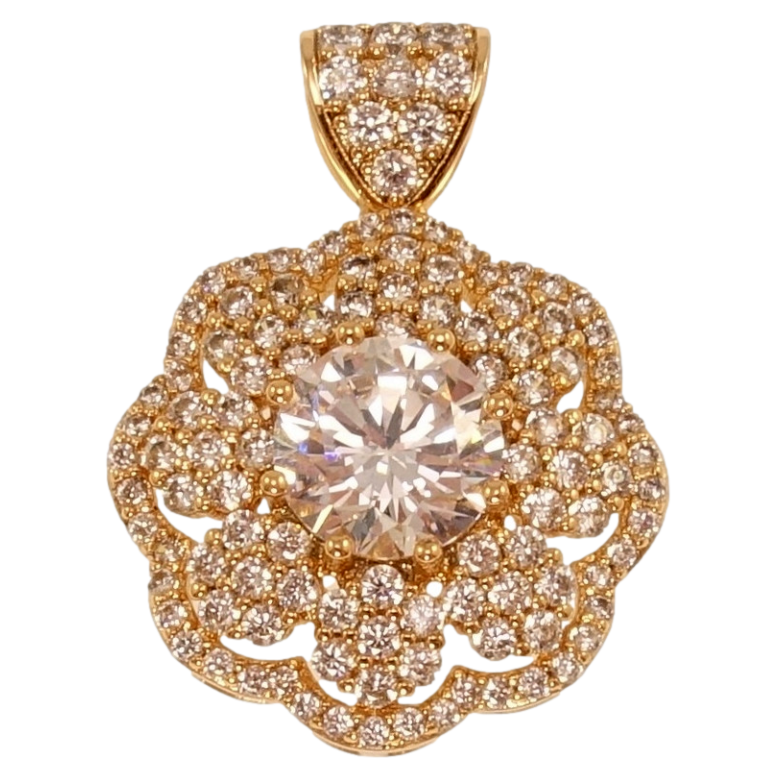 Кулон Xuping Позолота 18K Роскошный цветок с инкрустацией цирконием фото №1