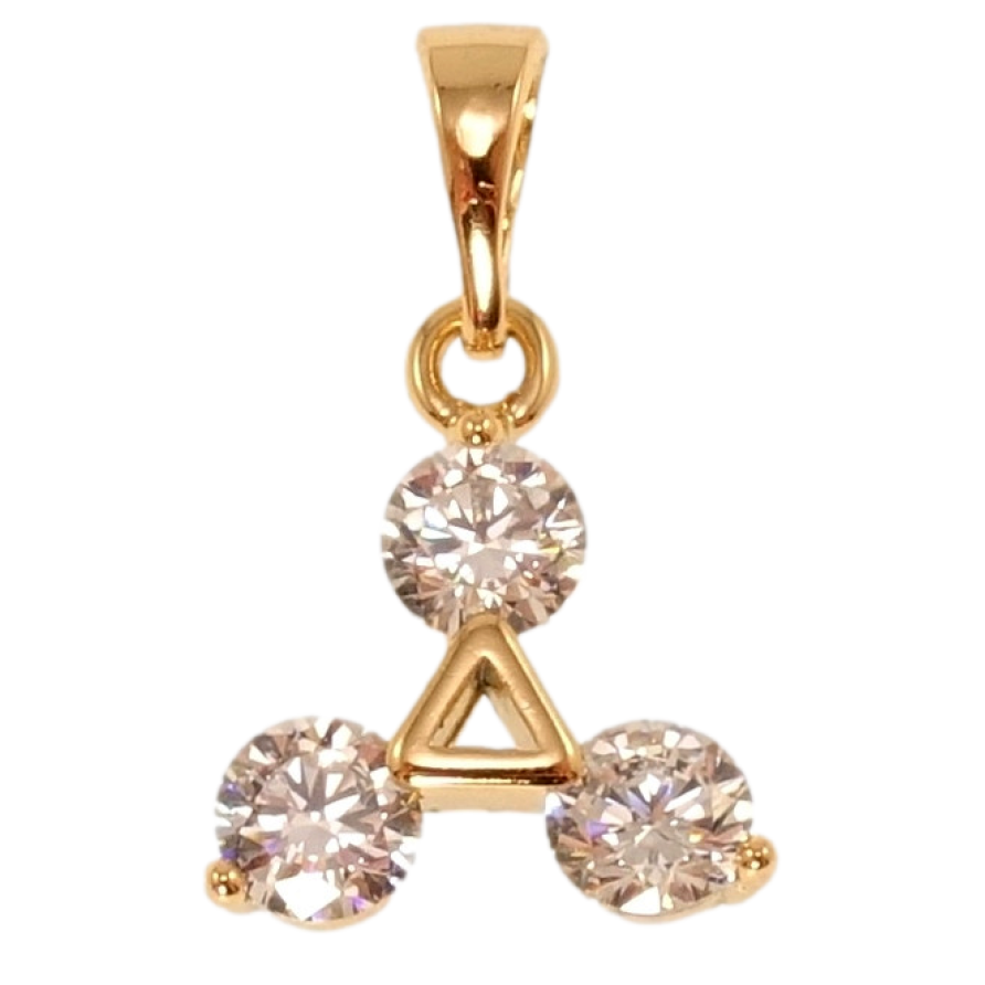 Кулон Xuping Позолота 18K Трикутник із кристалами фото №1