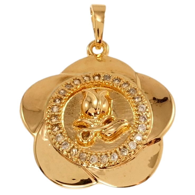 Кулон Xuping Позолота 18K Декоративна квітка з цирконієм фото №9