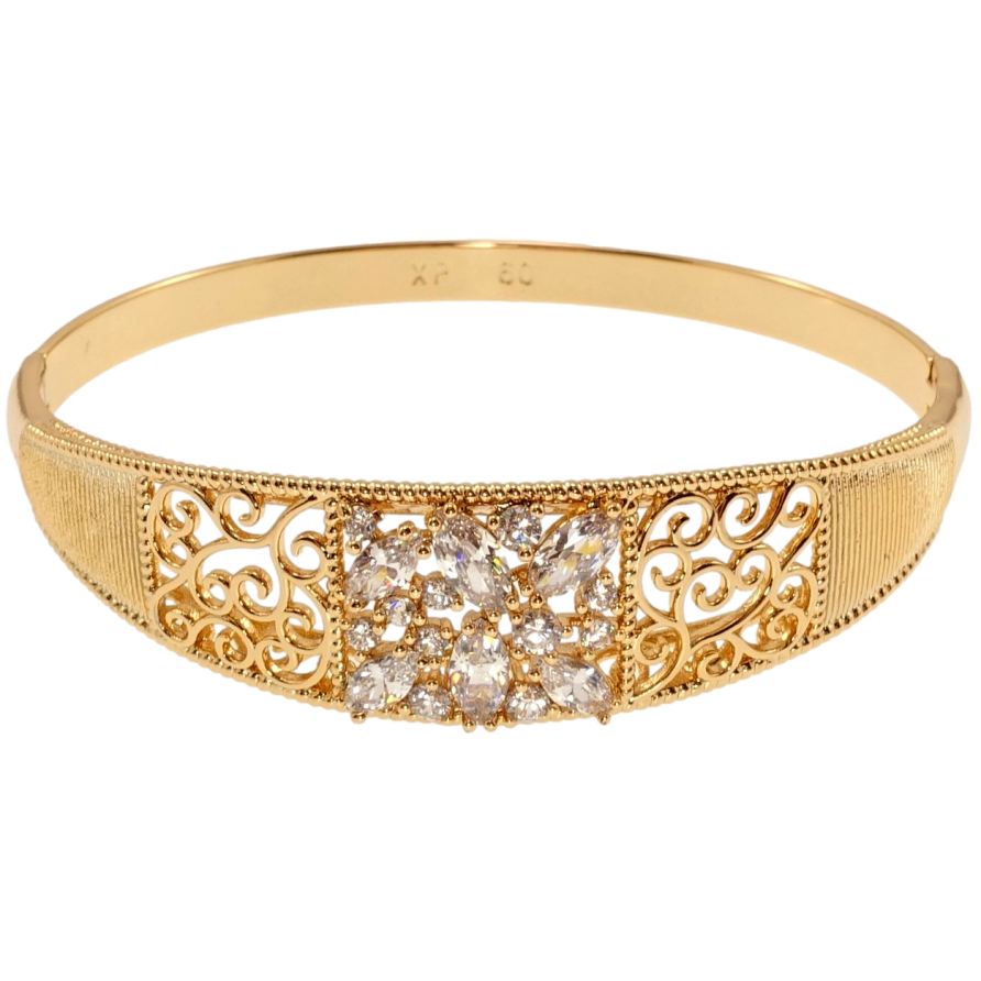 Браслет Xuping Позолота 18K Різний вензельний орнамент з розсипом цирконію ø 6см фото №1