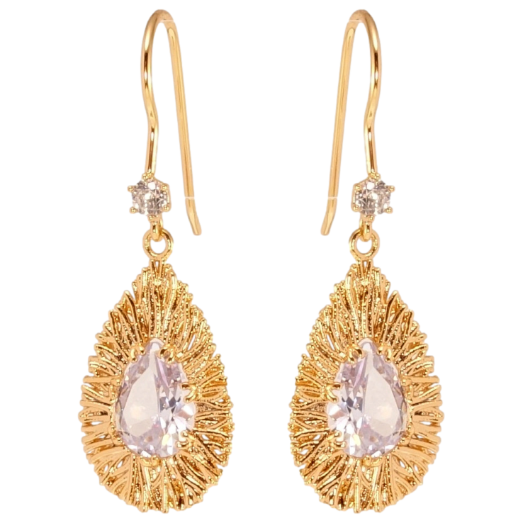 Серьги Xuping QQMM Позолота 18K французский замок Декоративные капельки с кристаллами фото №11