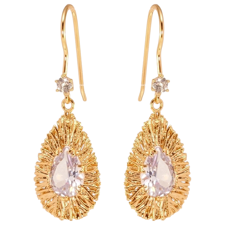 Серьги Xuping QQMM Позолота 18K французский замок Декоративные капельки с кристаллами фото №1