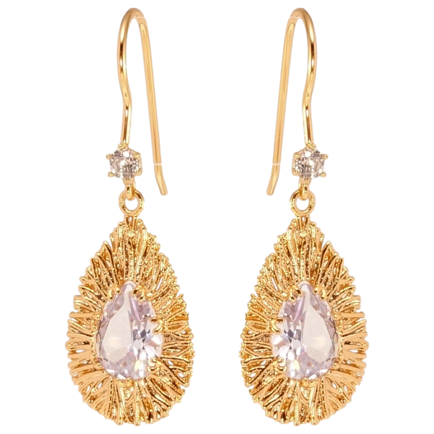 Серьги Xuping QQMM Позолота 18K французский замок Декоративные капельки с кристаллами фото №1