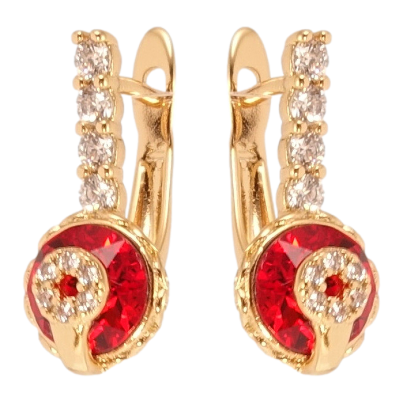 Сережки Xuping колір 18K з кристалами Swarovski англійський замок Кристал Light Siam на доріжці фото №1 Сережки Xuping колір 18K з кристалами Swarovski англійський замок Кристал Light Siam на доріжці фото №1