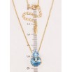 Кулон Xuping колір 18K з кр-ми Swarovski на ланцюжку Кристали Aquamarine довжина 40-45см фото №2